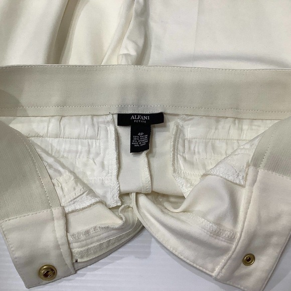 Winter White Skinny Ponte Stretch Womens Pants Comfort Waistband 4P Petite - Picture 6 of 7